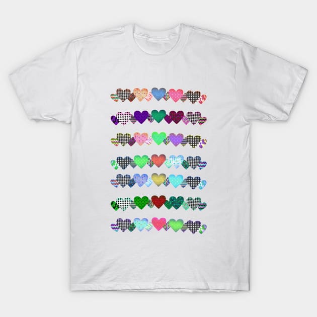 Hearts in a line T-Shirt by jsdesignandillustrations